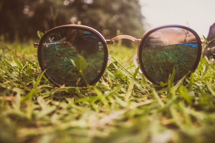 Sunglass on grass